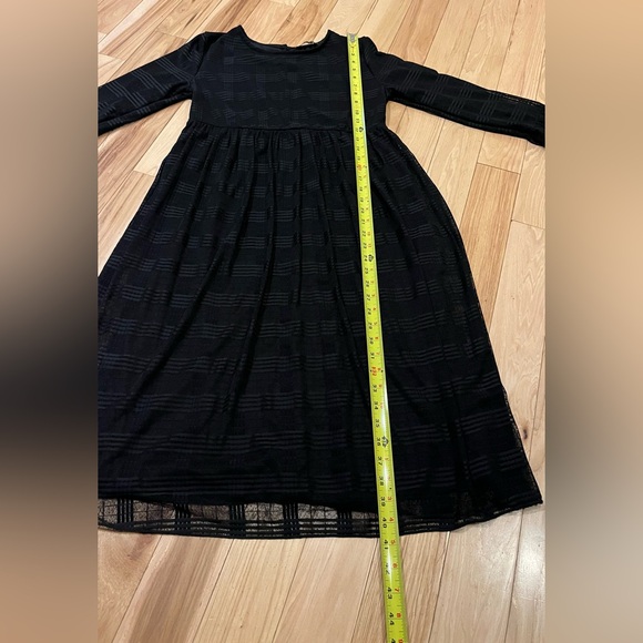 Roolee Black Long Sleeve Midi Dress with Sheer Overlay - Women’s Size Medium - Picture 6 of 7